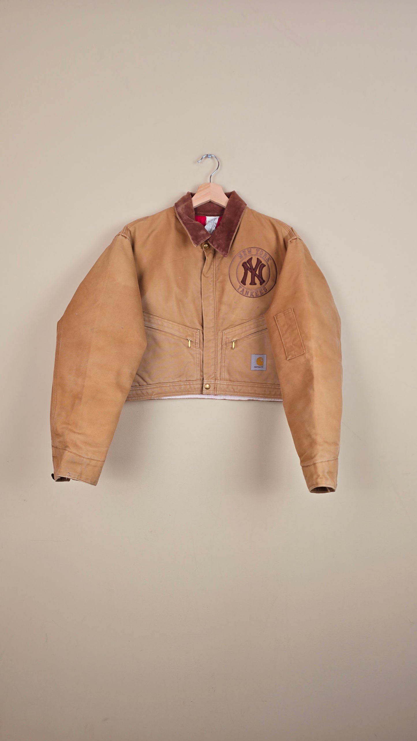 Vintage Carhartt X NY Yankees Cropped Jacket | Brown | Size M | 070