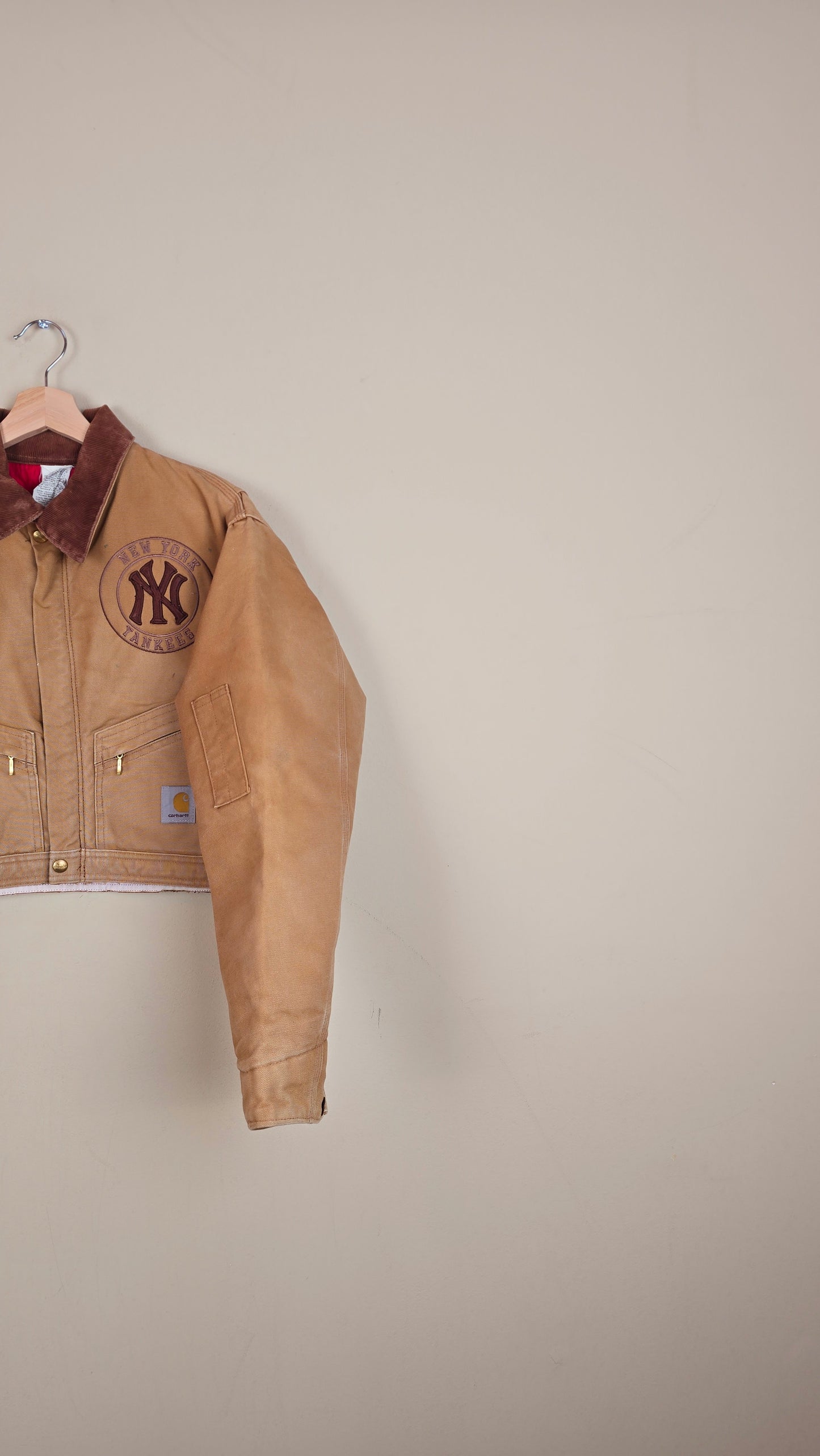 Vintage Carhartt X NY Yankees Cropped Jacket | Brown | Size M | 070