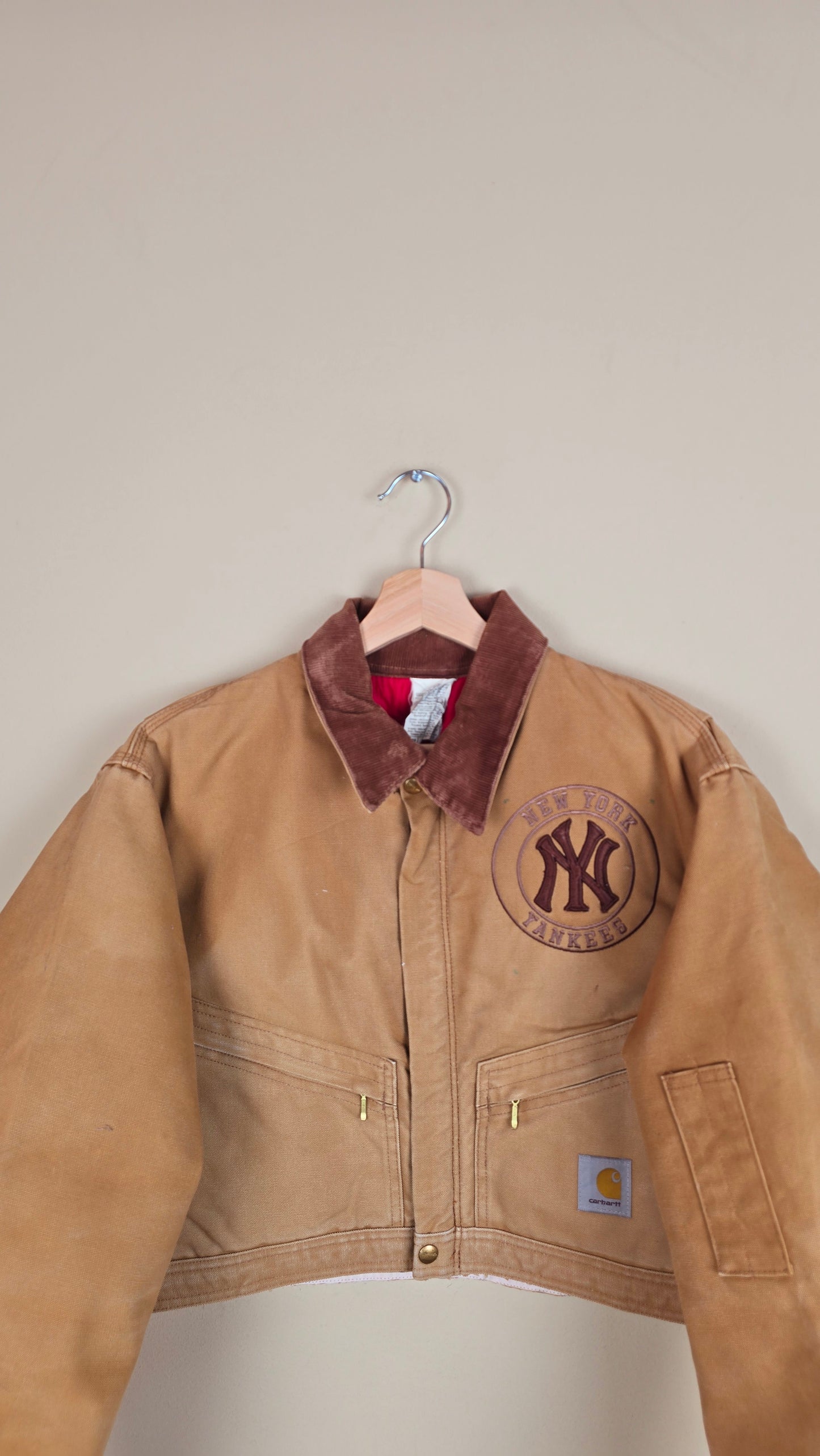 Vintage Carhartt X NY Yankees Cropped Jacket | Brown | Size M | 070
