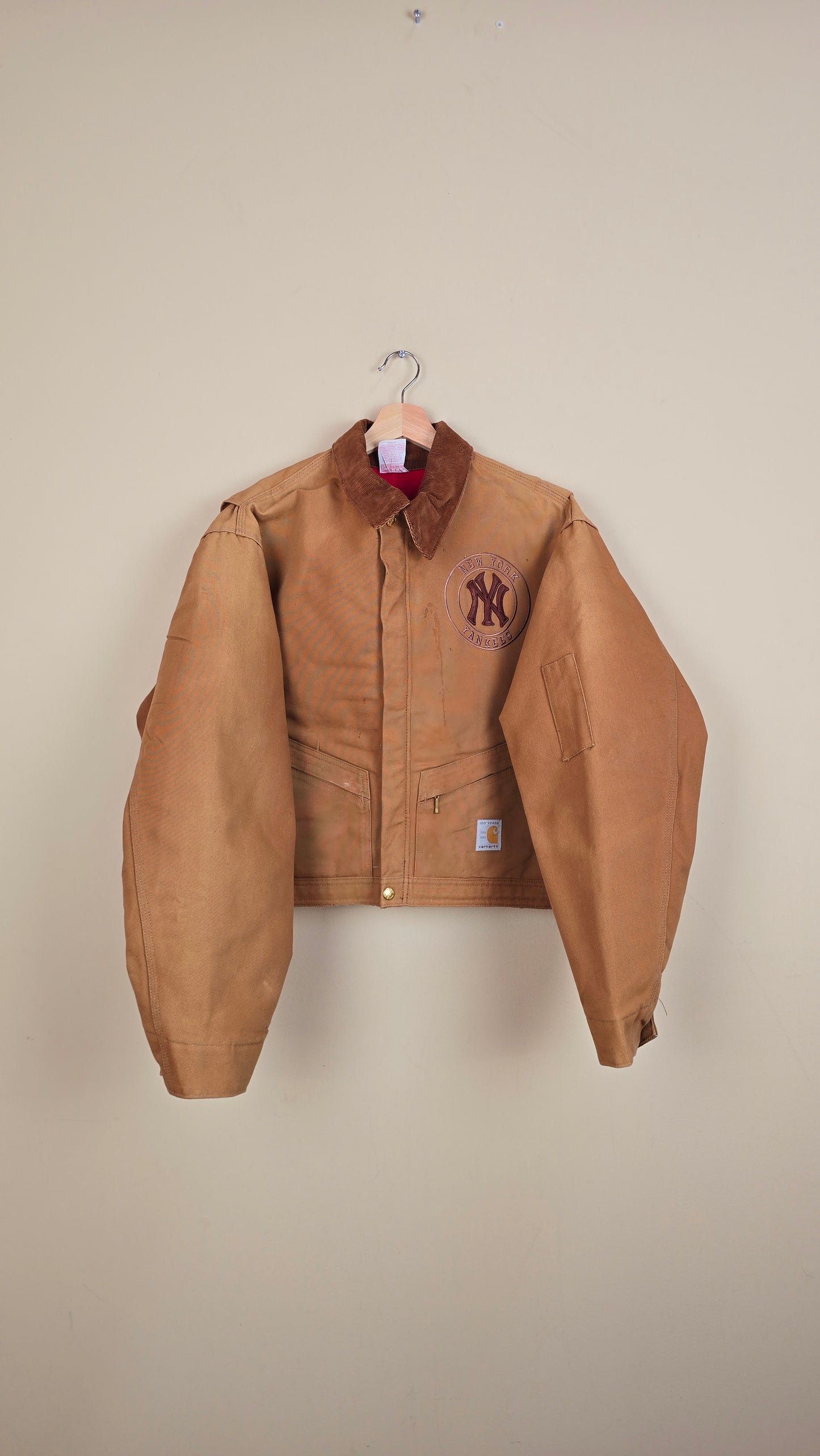 Vintage Carhartt X NY Yankees Cropped Jacket | Brown | Size XL | 071