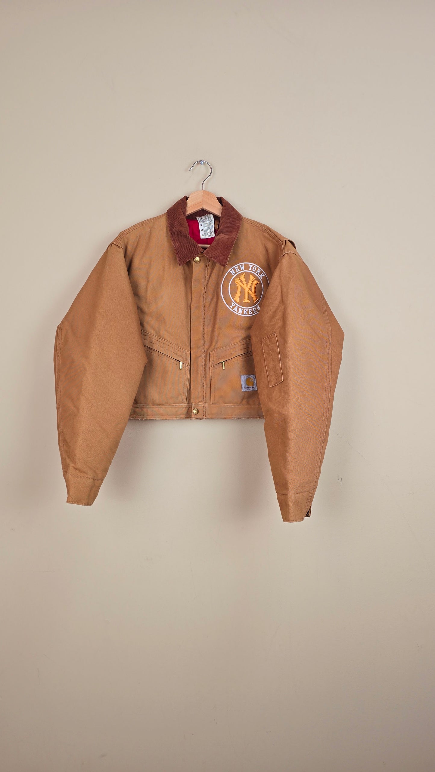 Vintage Carhartt X NY Yankees Cropped Jacket | Brown | Size M | 072