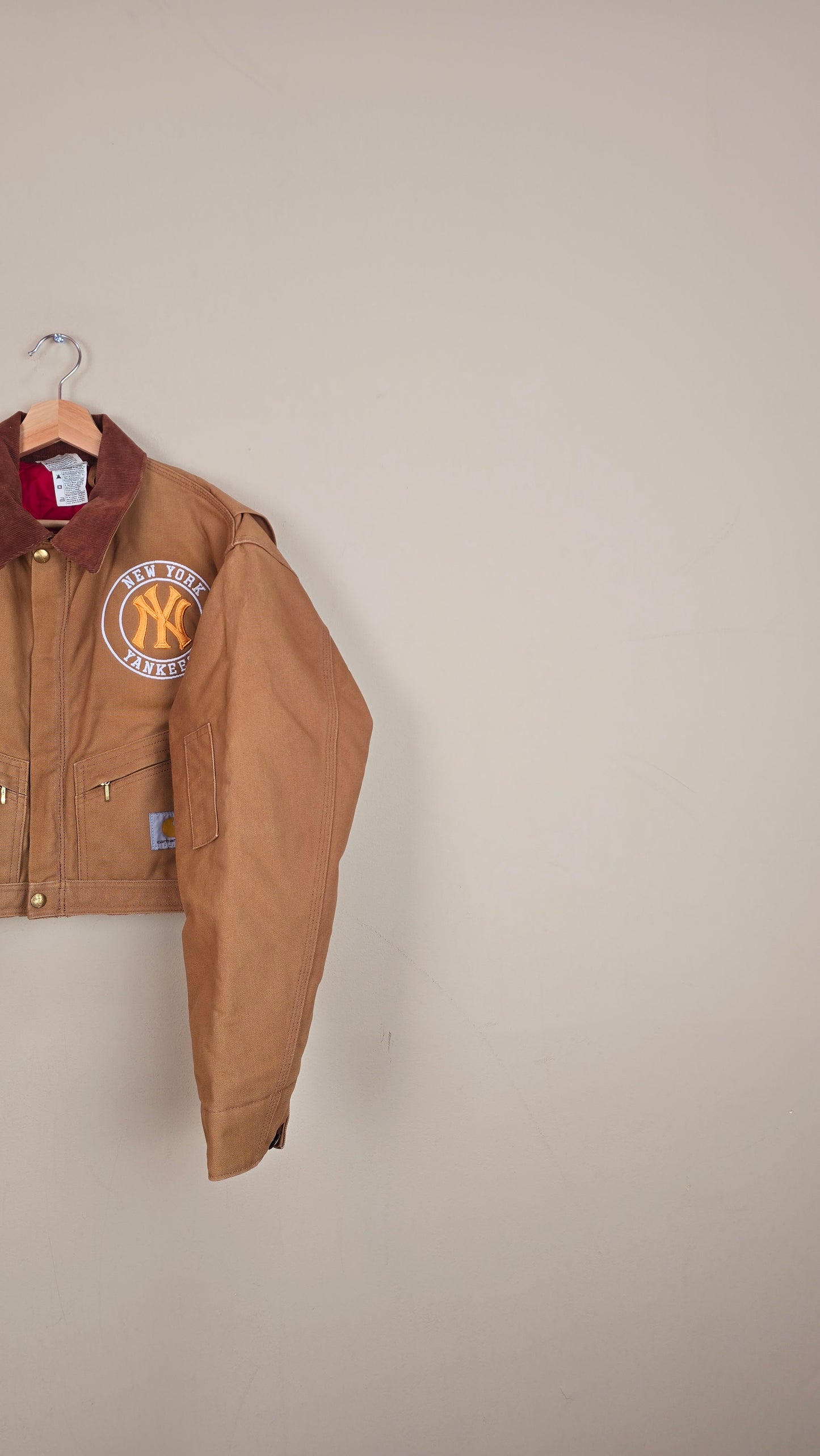 Vintage Carhartt X NY Yankees Cropped Jacket | Brown | Size M | 072