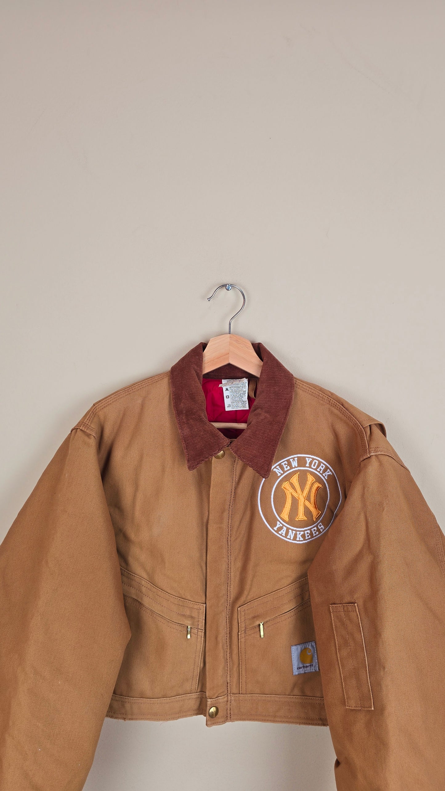 Vintage Carhartt X NY Yankees Cropped Jacket | Brown | Size M | 072