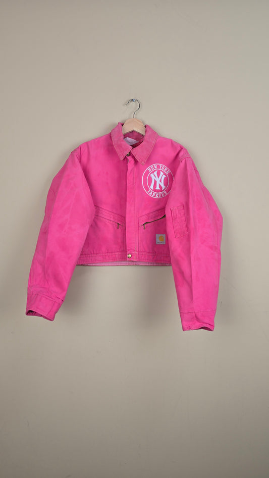 Vintage Carhartt X NY Yankees Cropped Jacket | Pink | Size M | 083