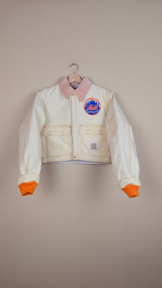 Vintage Carhartt X NY METS Cropped Jacket | Beige | Size M | 092