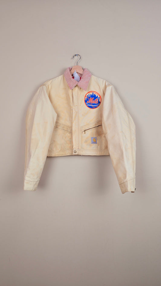 Vintage Carhartt X NY METS Cropped Jacket | Beige | Size S | 093
