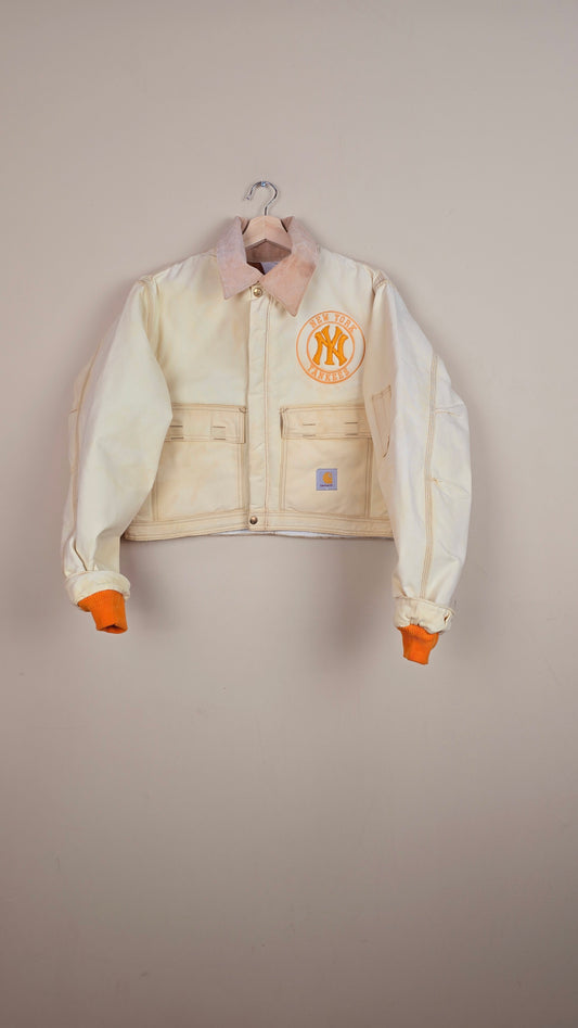 Vintage Carhartt X NY Yankees Cropped Jacket | Beige | Size M | 094