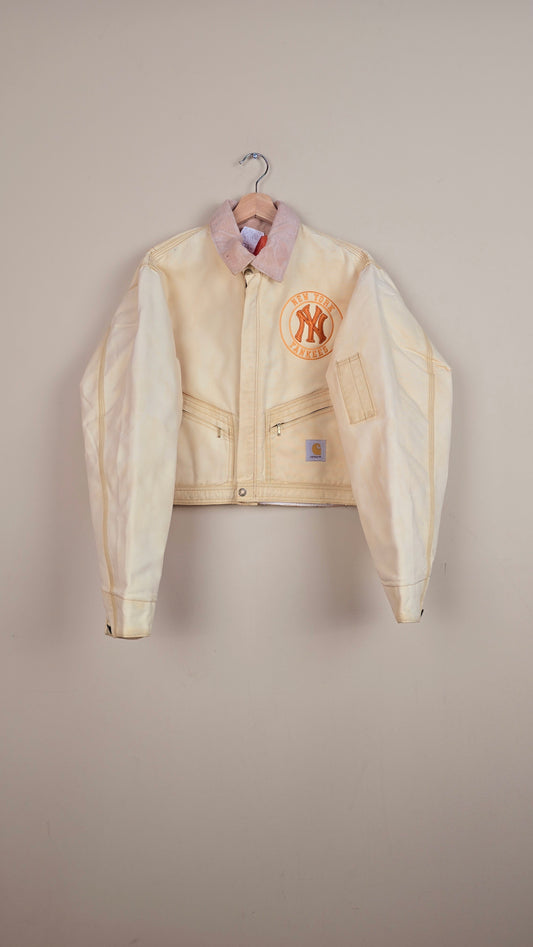 Vintage Carhartt X NY Yankees Cropped Jacket | Beige | Size M | 095