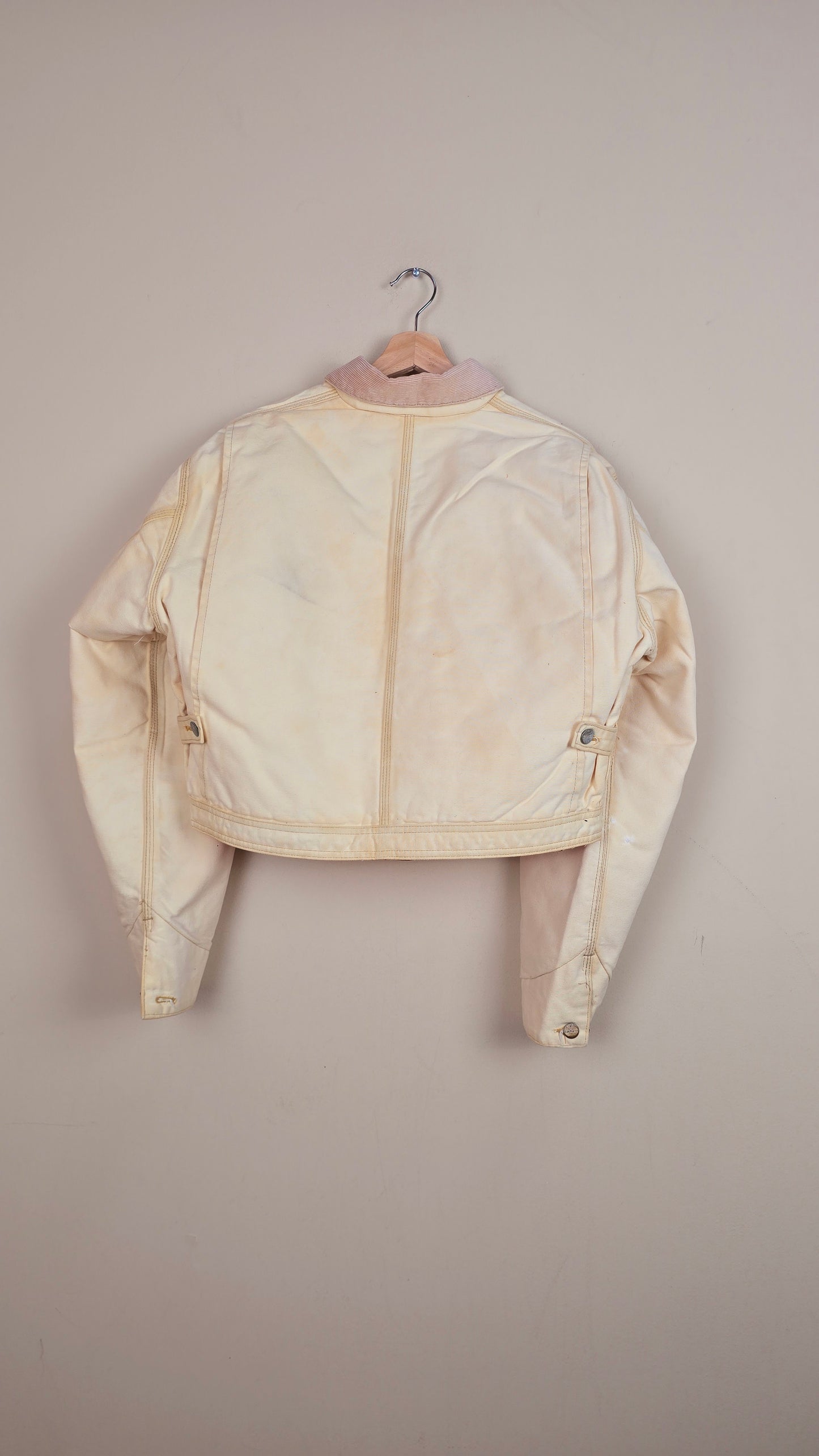 Vintage Carhartt X NY Yankees Cropped Jacket | Beige | Size M | 095