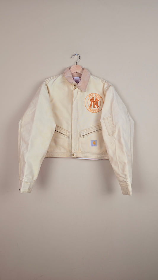 Vintage Carhartt X NY Yankees Cropped Jacket | Beige | Size M | 104