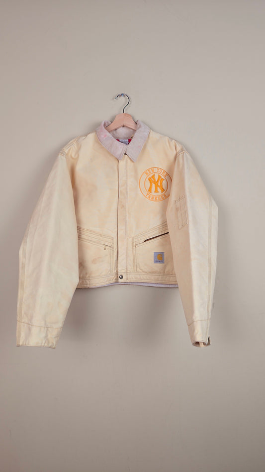 Vintage Carhartt X NY Yankees Cropped Jacket | Beige | Size L | 105