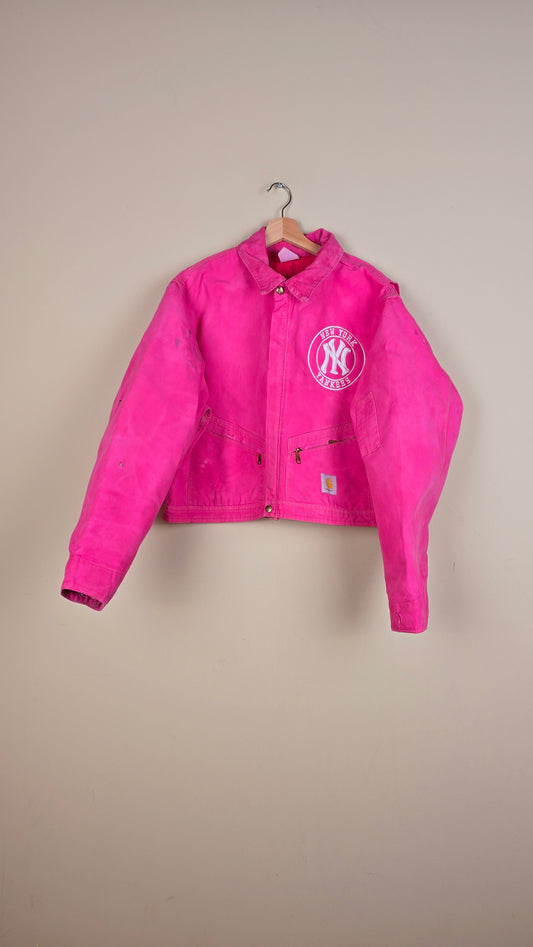 Vintage Carhartt X NY Yankees Cropped Jacket | Pink | Size L | 112