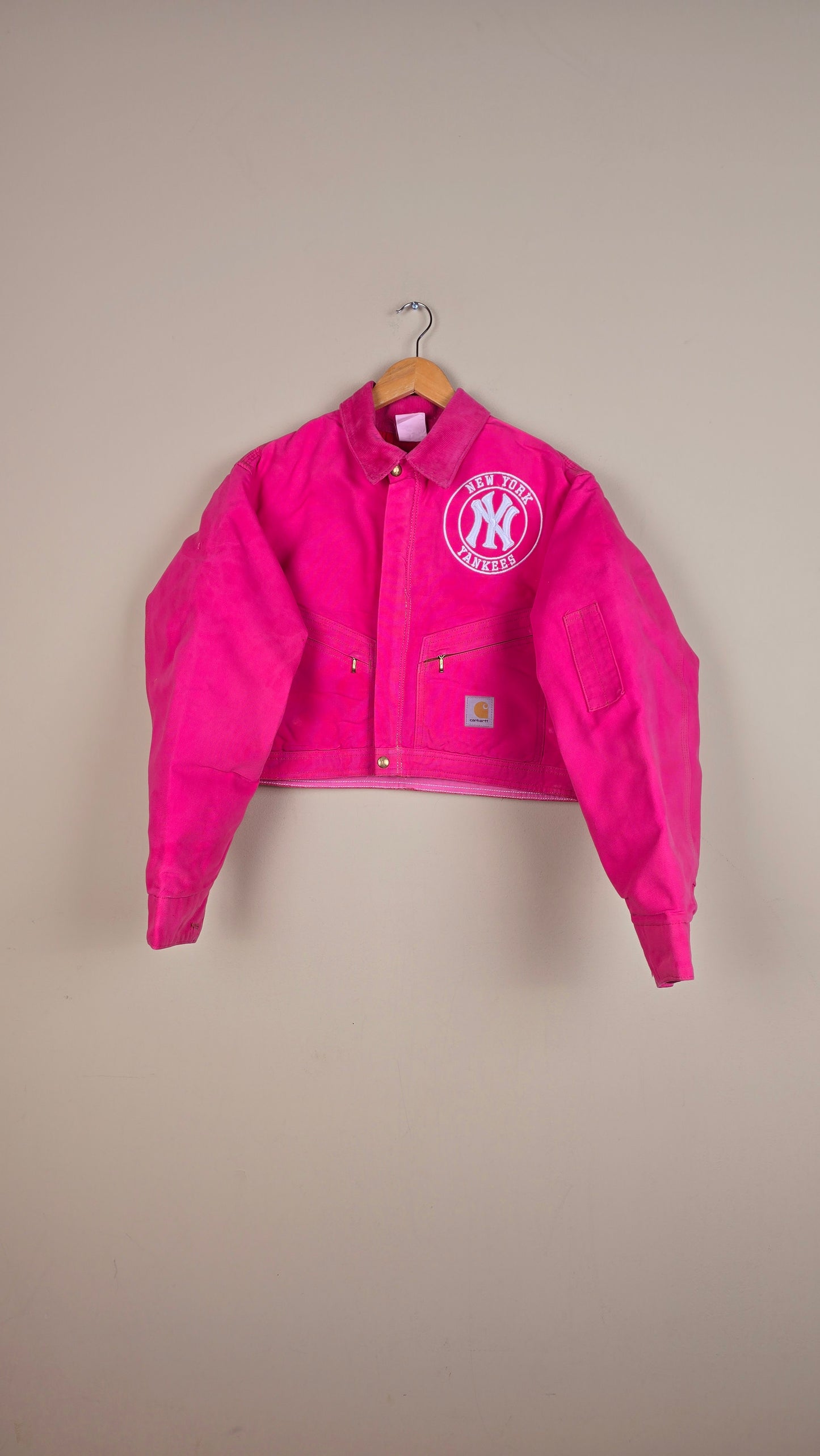 Vintage Carhartt X NY Yankees Cropped Jacket | Pink | Size S | 113