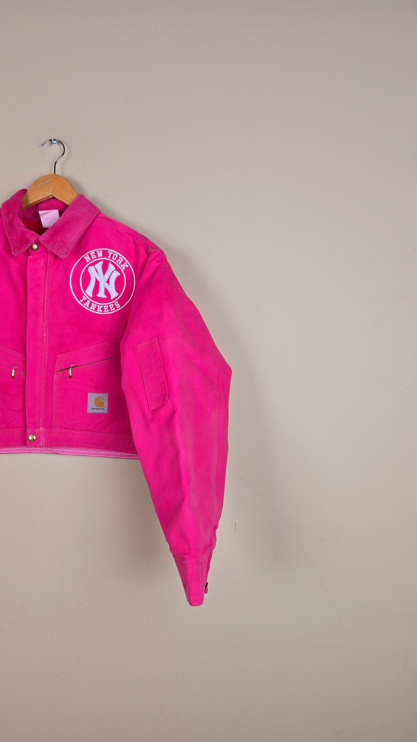 Vintage Carhartt X NY Yankees Cropped Jacket | Pink | Size S | 113