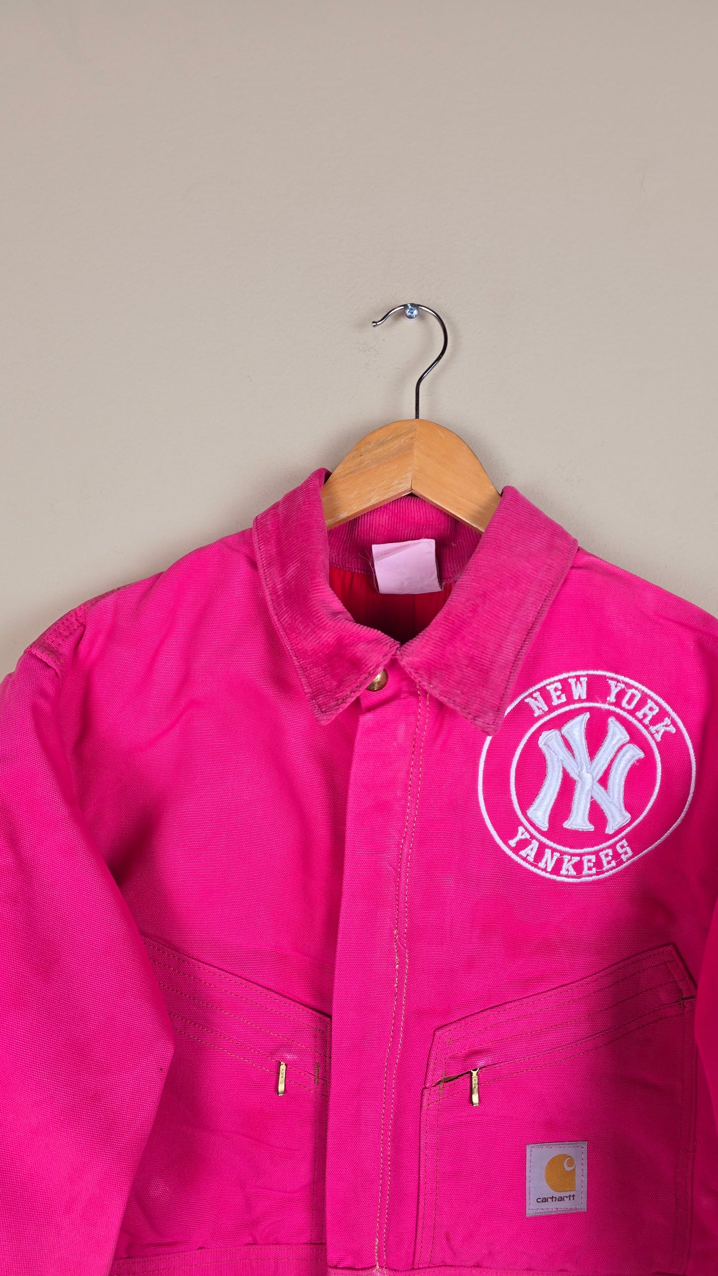Vintage Carhartt X NY Yankees Cropped Jacket | Pink | Size S | 113