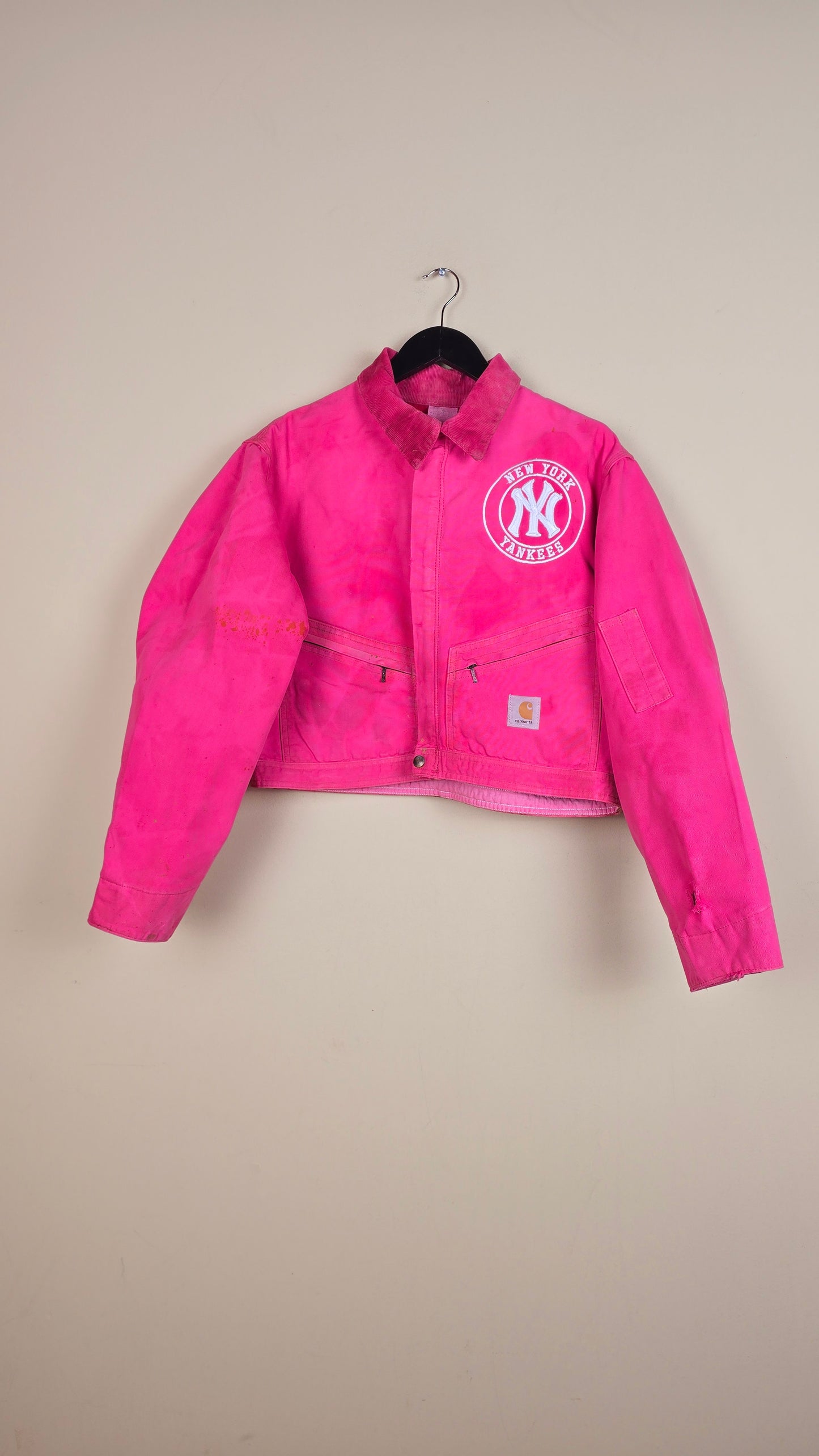 Vintage Carhartt X NY Yankees Cropped Jacket | Pink | Size S | 114