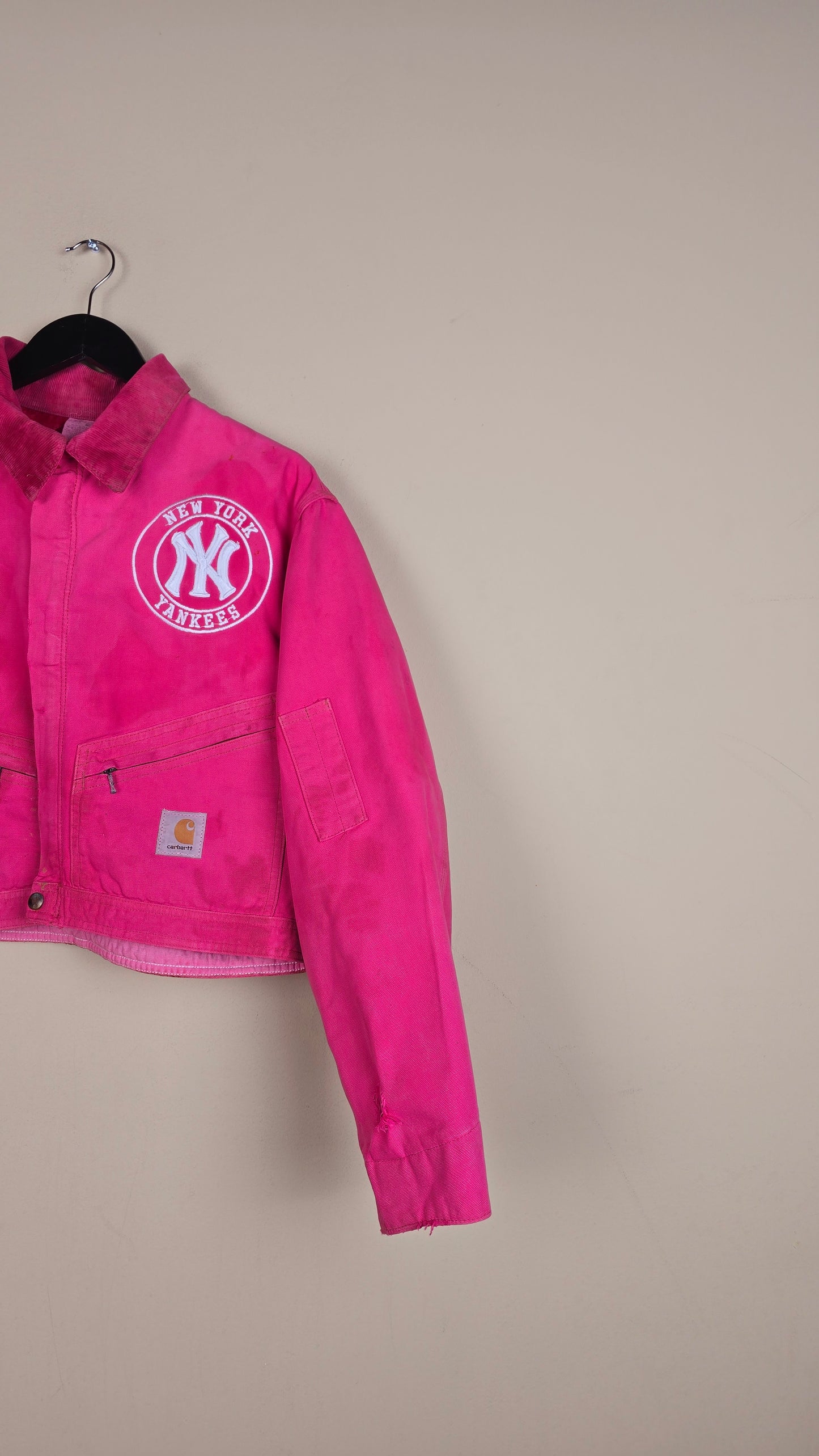 Vintage Carhartt X NY Yankees Cropped Jacket | Pink | Size S | 114