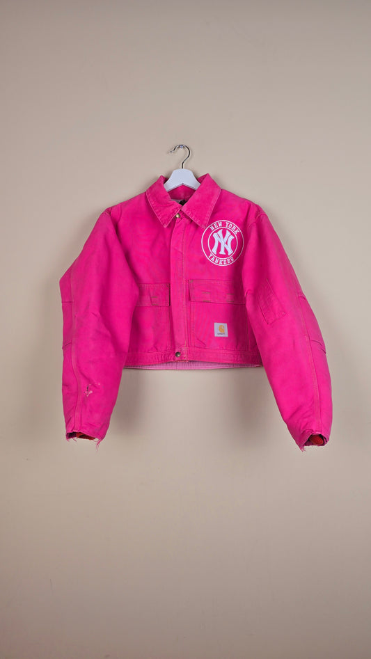 Vintage Carhartt X NY Yankees Cropped Jacket | Pink | Size M | 115