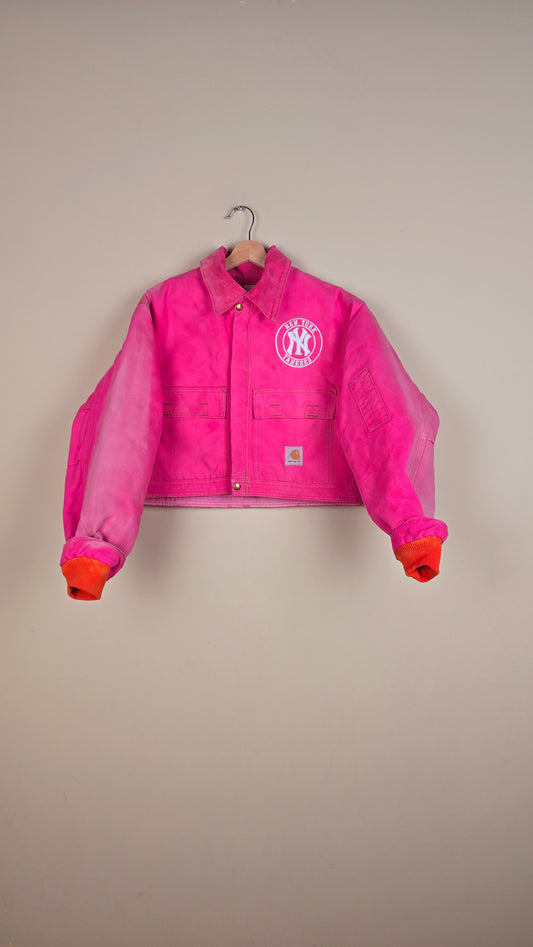 Vintage Carhartt X NY Yankees Cropped Jacket | Pink | Size M | 116