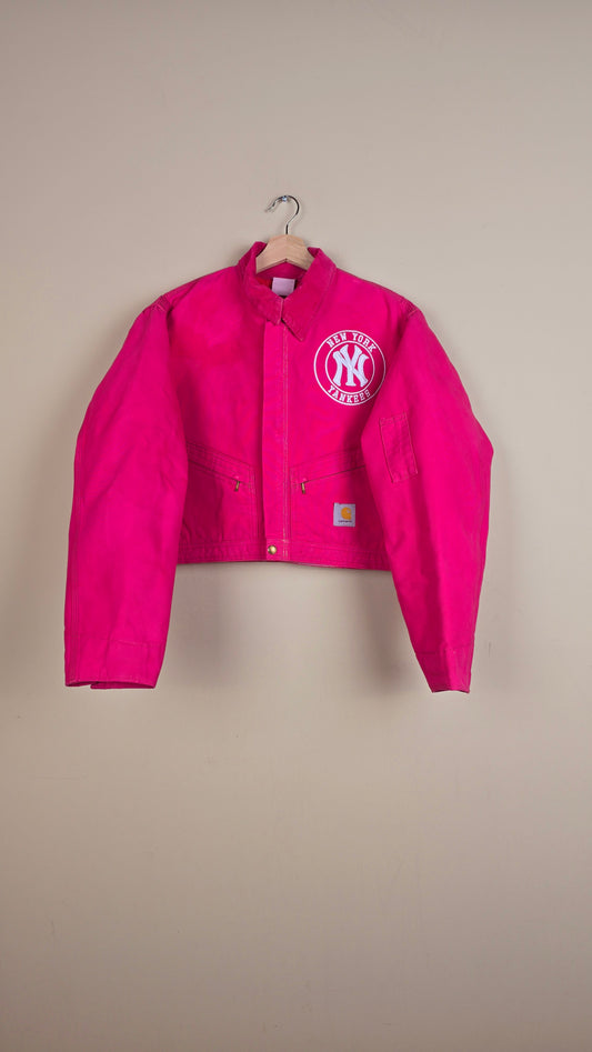 Vintage Carhartt X NY Yankees Cropped Jacket | Pink | Size M | 117