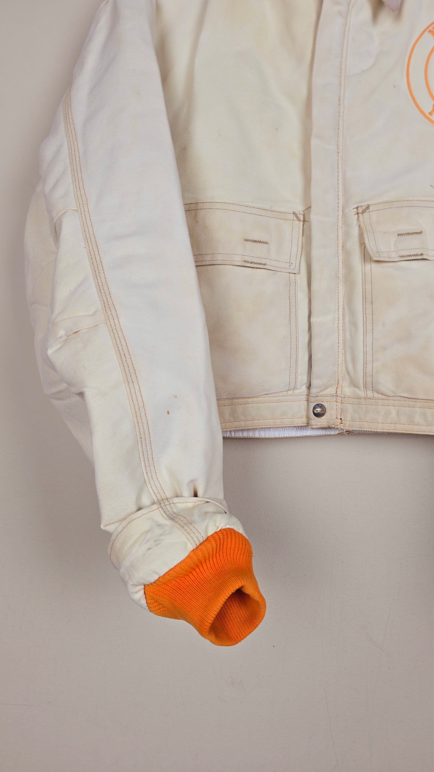 Vintage Carhartt X NY Yankees Cropped Jacket | Beige | Size L | 118