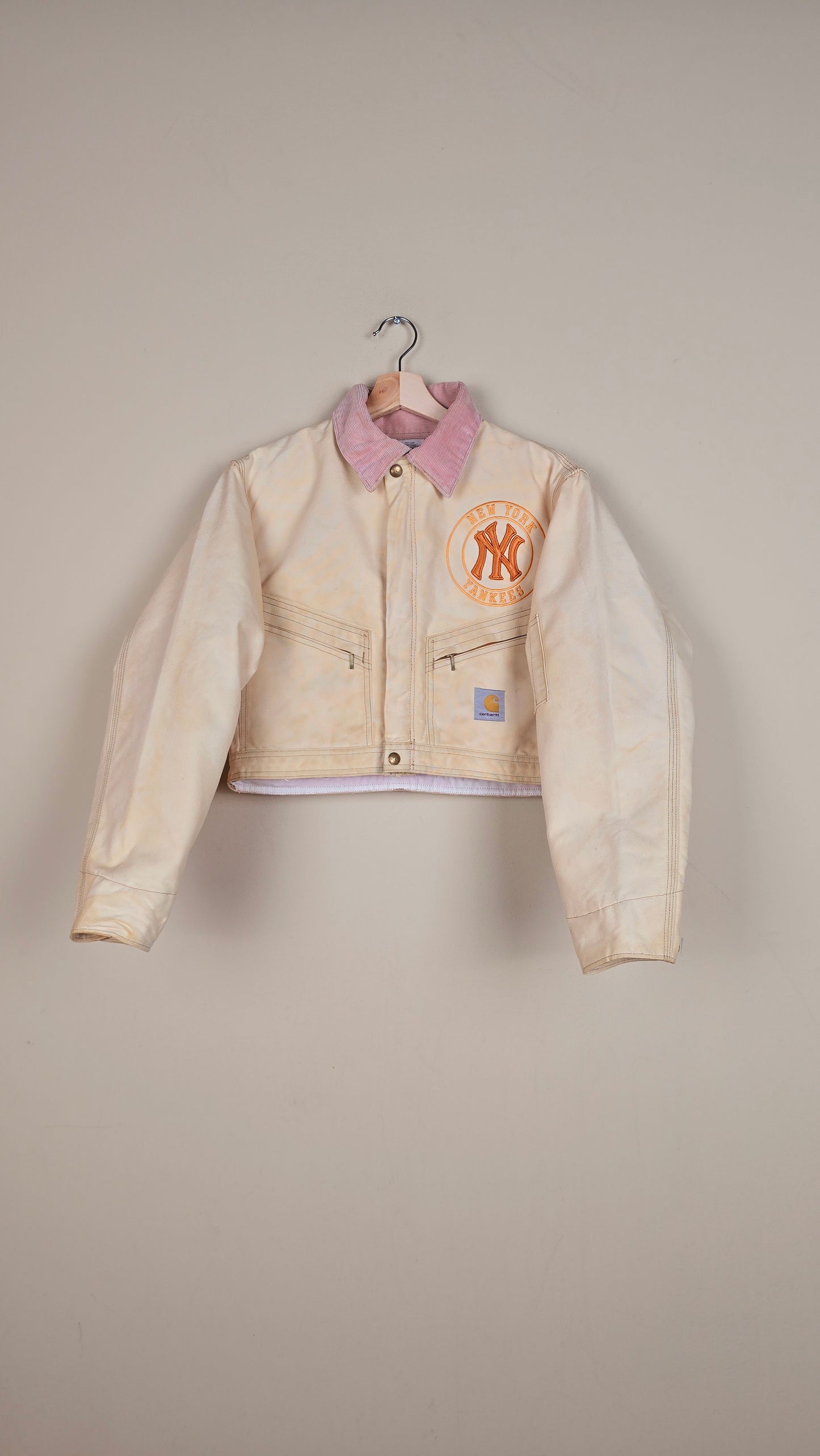 Vintage Carhartt X NY Yankees Cropped Jacket | Beige | Size S | 119
