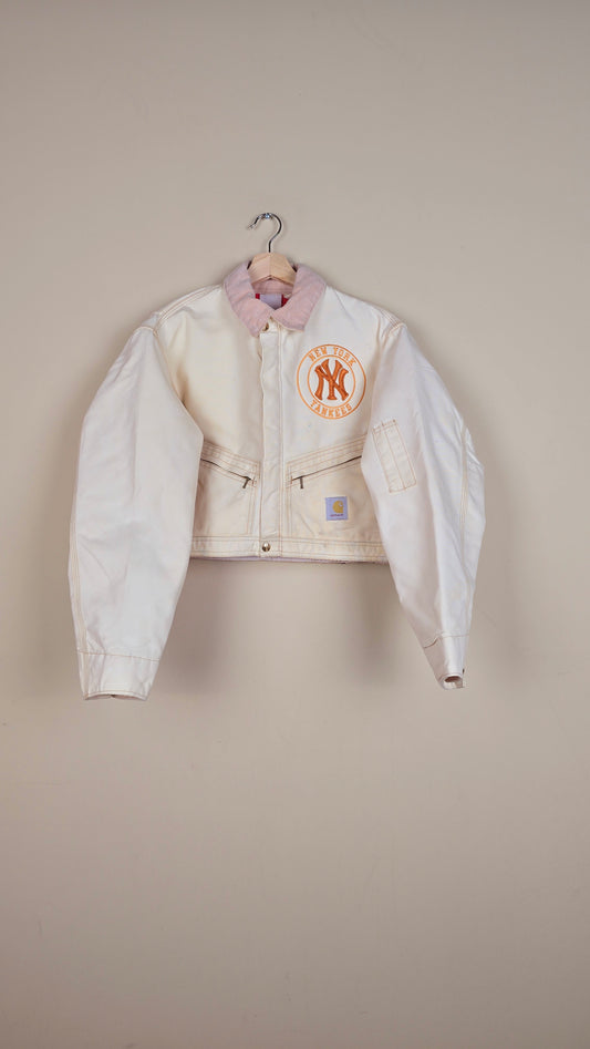 Vintage Carhartt X NY Yankees Cropped Jacket | Beige | Size M | 120