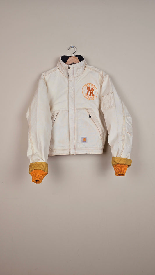 Vintage Carhartt X NY Yankees Cropped Jacket | Beige | Size S | 121