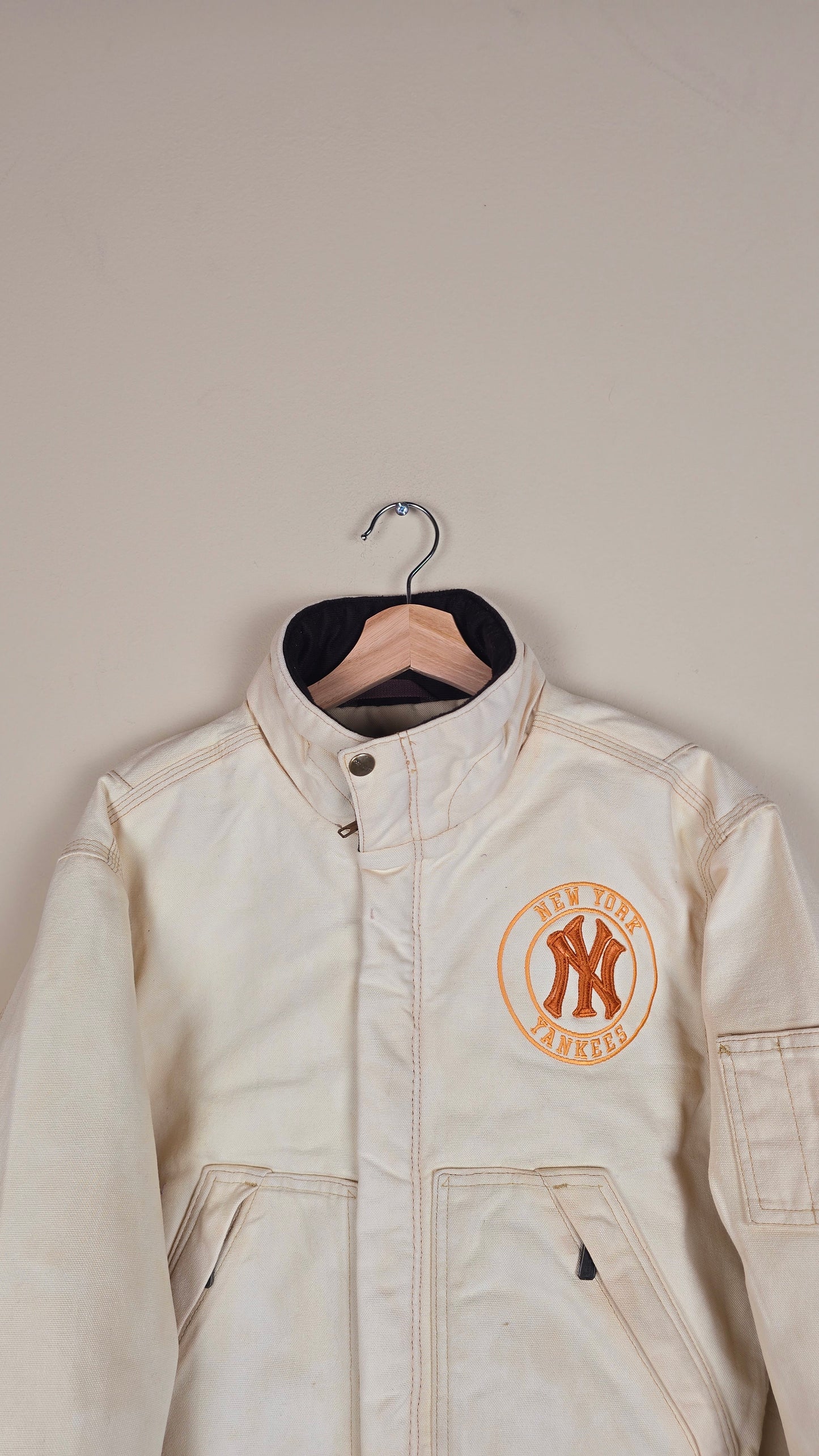 Vintage Carhartt X NY Yankees Cropped Jacket | Beige | Size S | 121