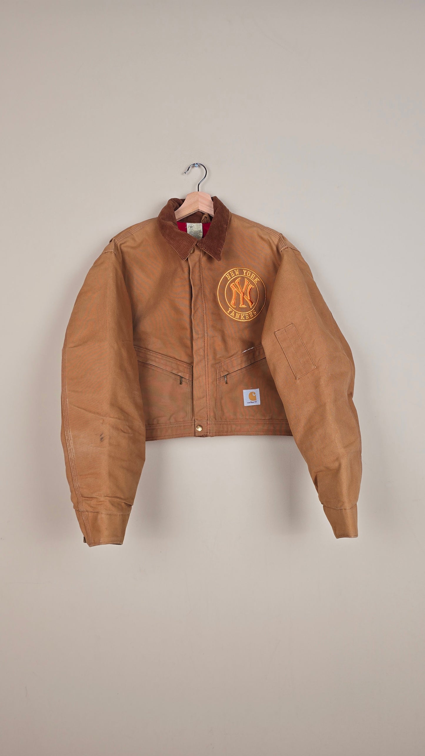 Vintage Carhartt X NY Yankees Cropped Jacket | Brown | Size M | 123