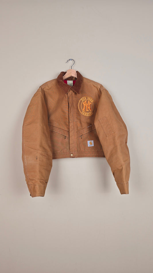 Vintage Carhartt X NY Yankees Cropped Jacket | Brown | Size M | 123