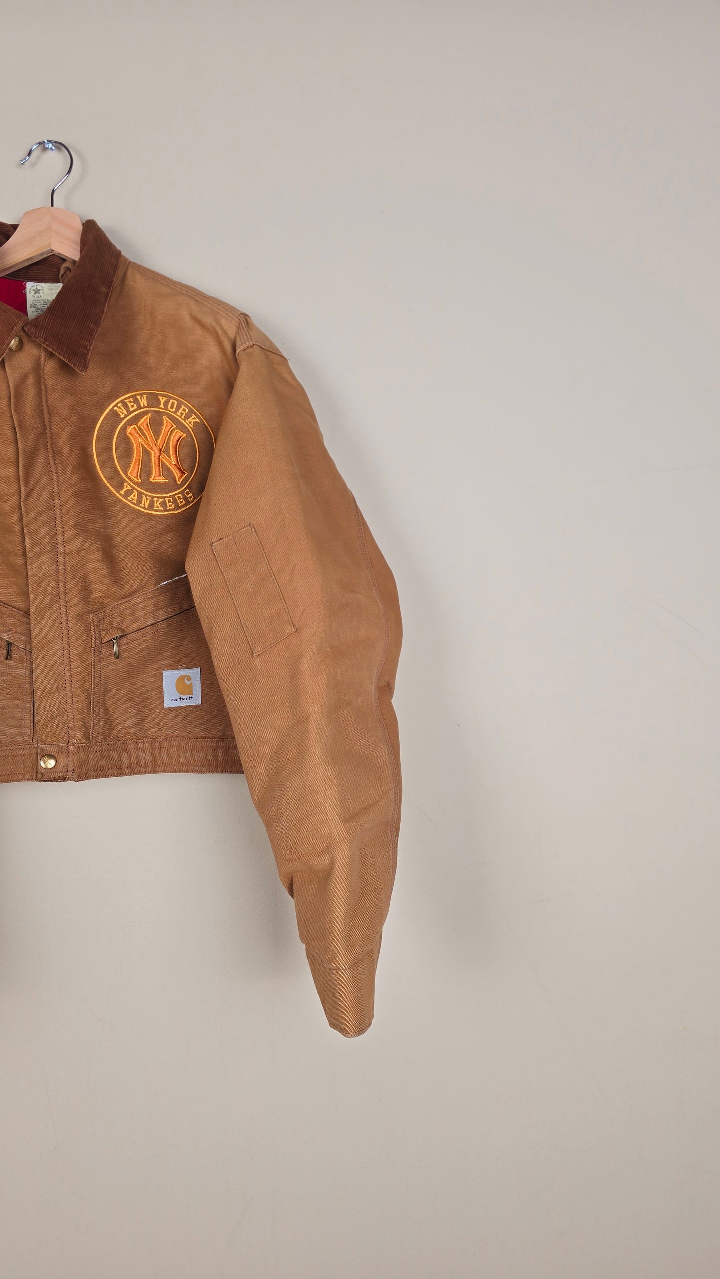 Vintage Carhartt X NY Yankees Cropped Jacket | Brown | Size M | 123