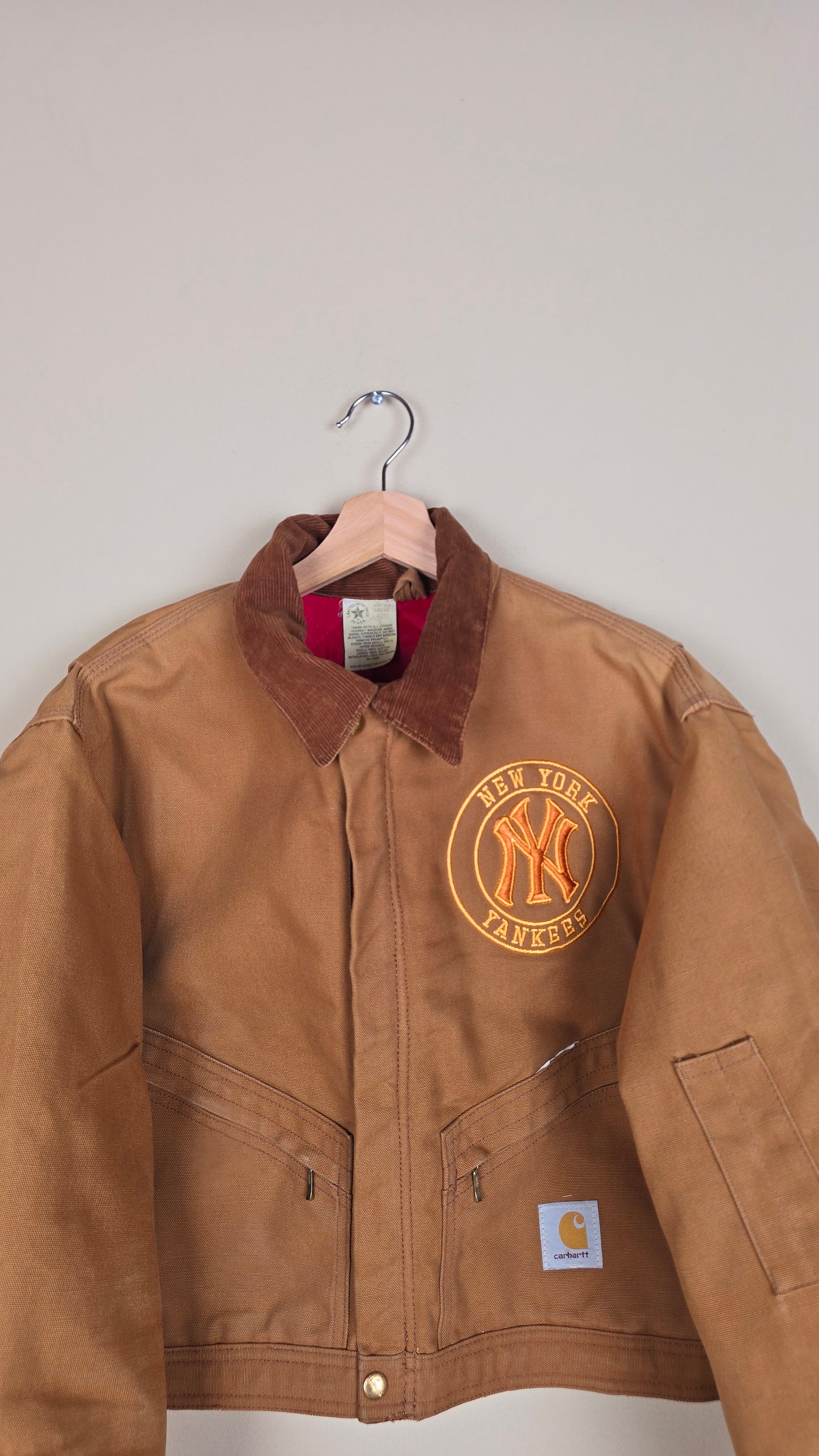 Vintage Carhartt X NY Yankees Cropped Jacket | Brown | Size M | 123