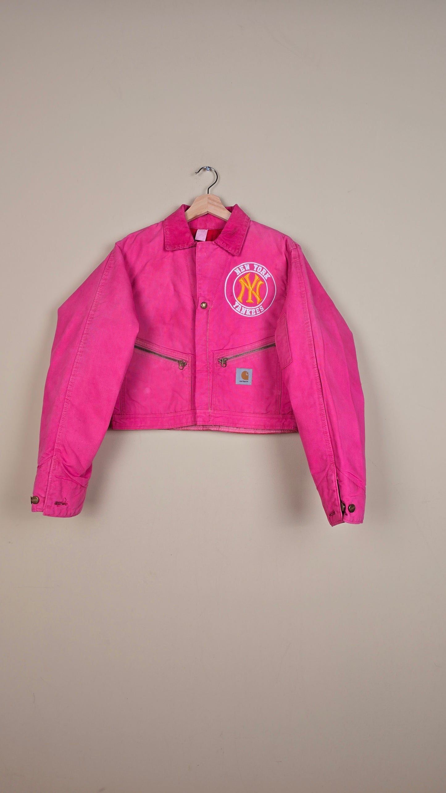 Vintage Carhartt X NY Yankees Cropped Jacket | Pink | Size S | 137
