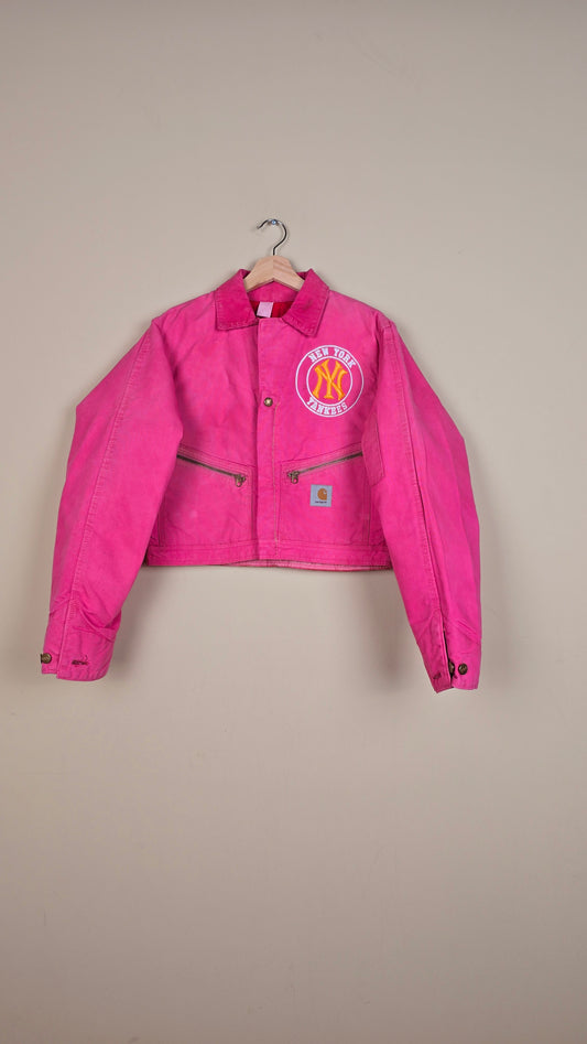Vintage Carhartt X NY Yankees Cropped Jacket | Pink | Size S | 137