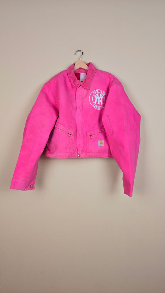 Vintage Carhartt X NY Yankees Cropped Jacket | Pink | Size L | 140