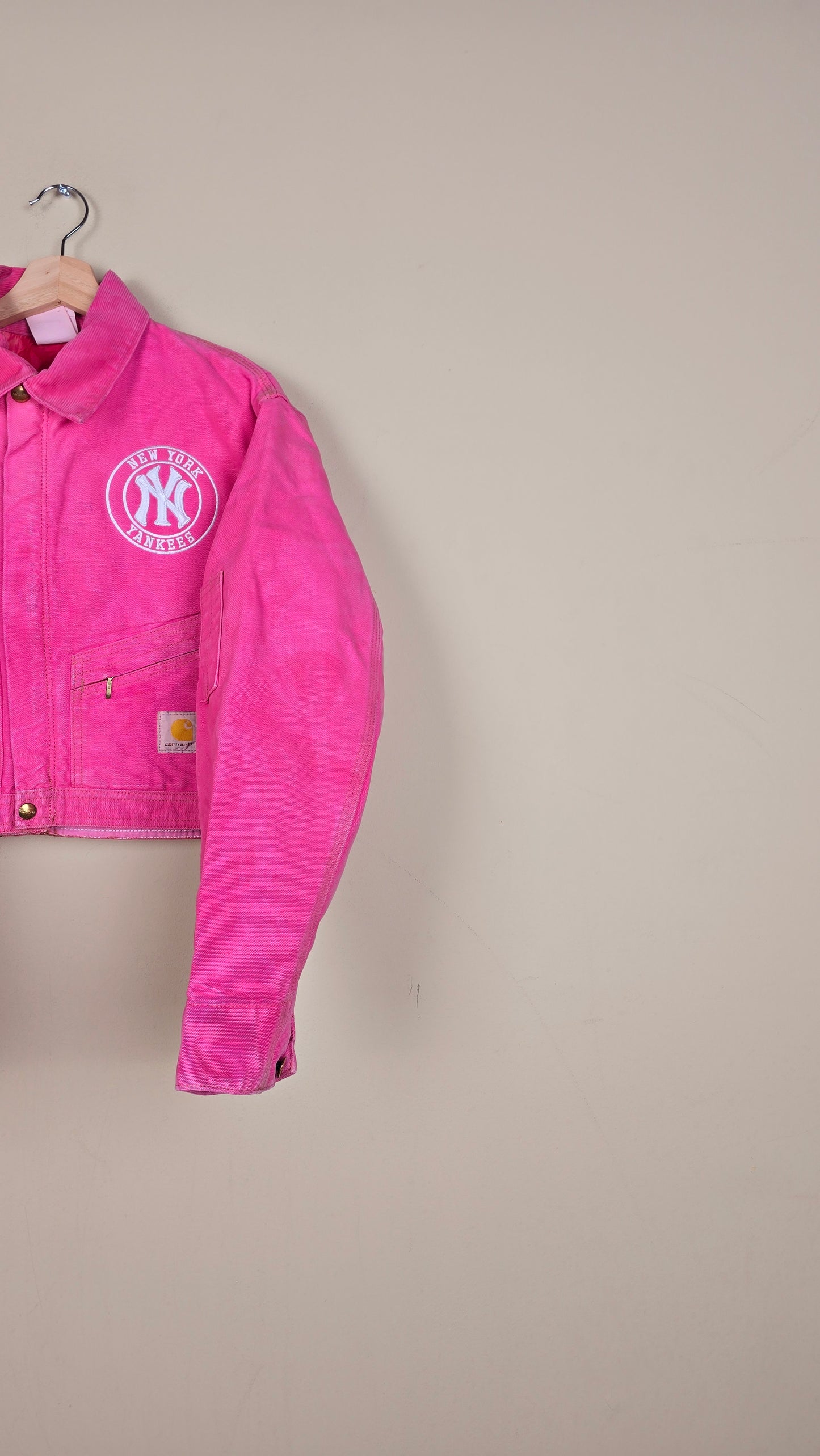 Vintage Carhartt X NY Yankees Cropped Jacket | Pink | Size M | 141