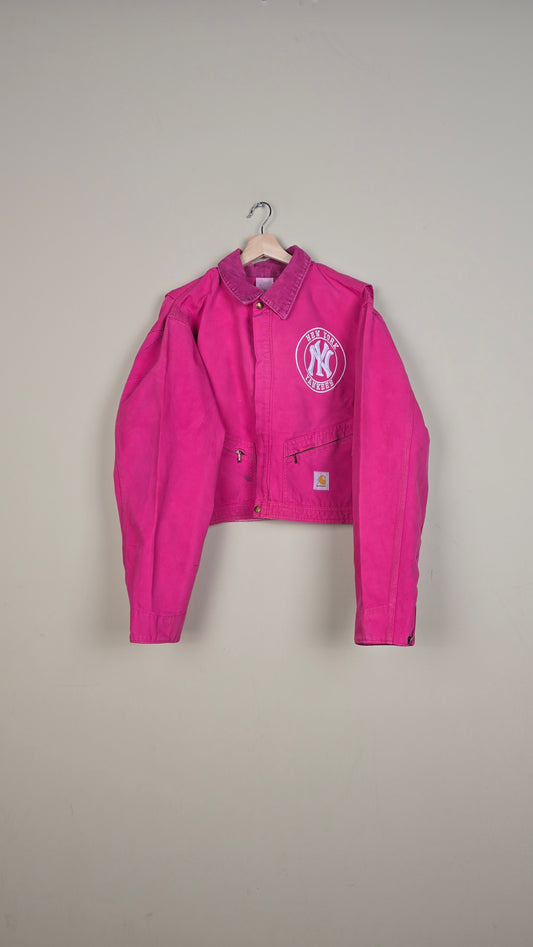 Vintage Carhartt X NY Yankees Cropped Jacket | Pink | Size L | 145