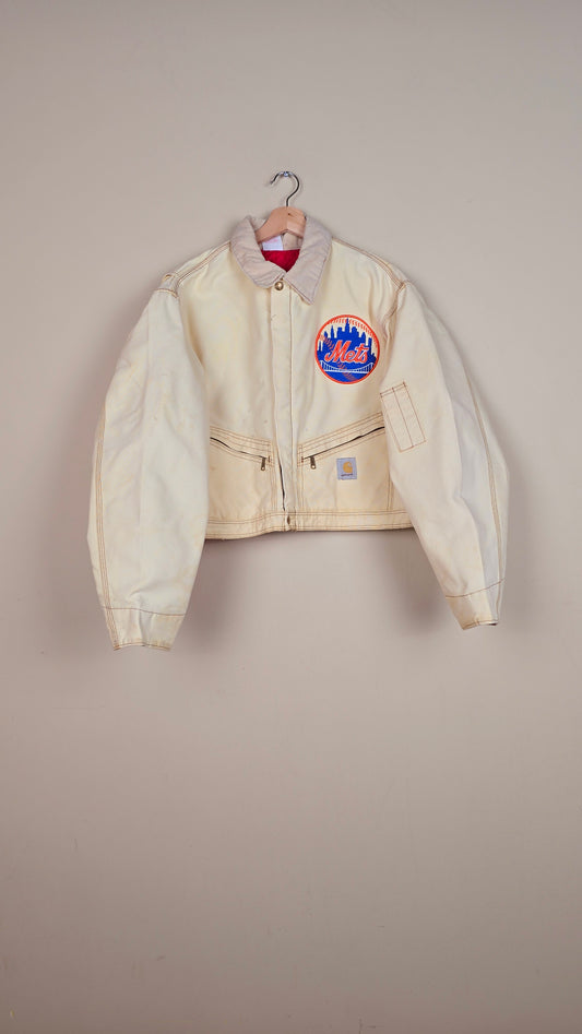 Vintage Carhartt X NY METS Cropped Jacket | Beige | Size L | 147