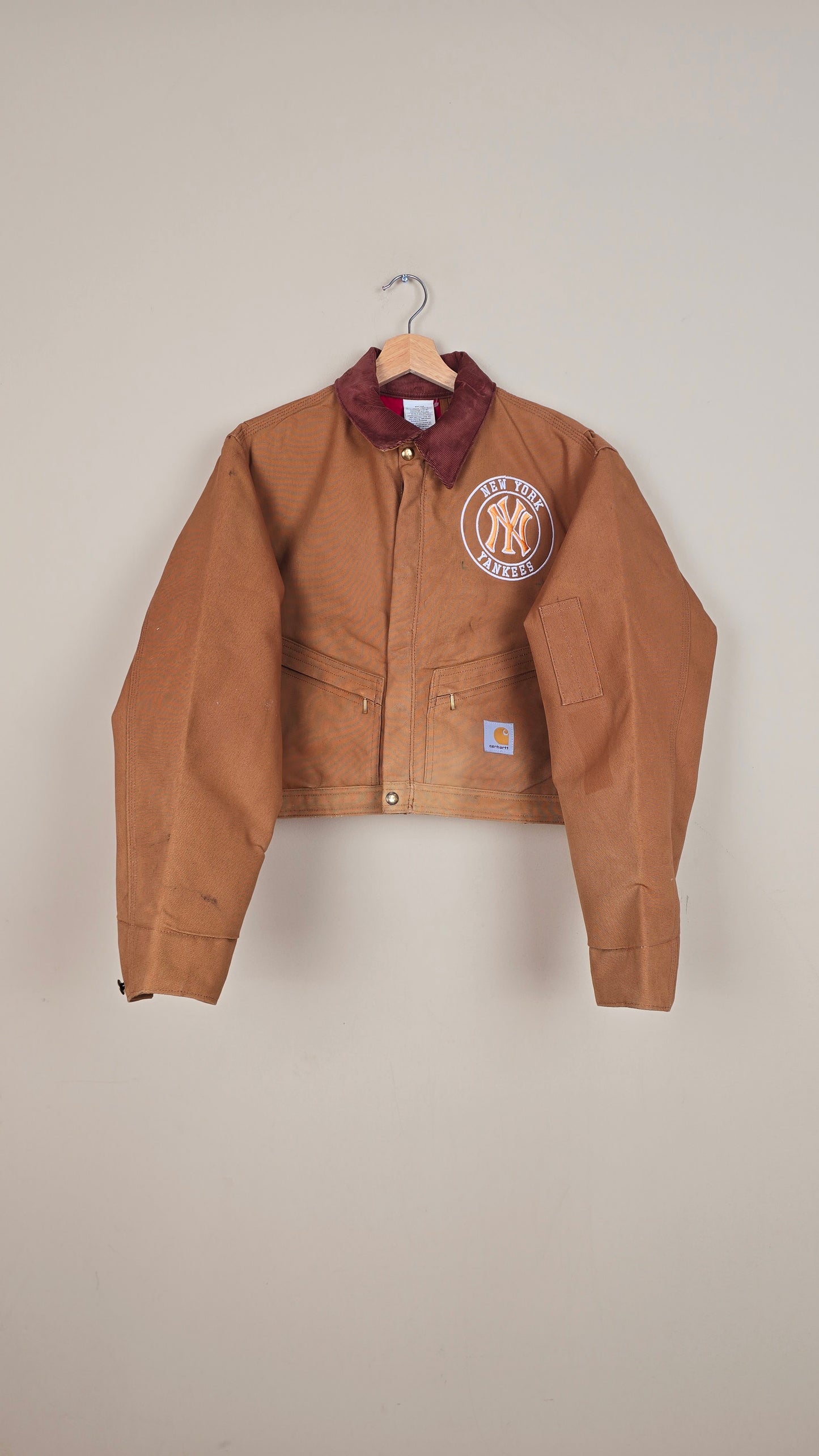 Vintage Carhartt X NY Yankees Cropped Jacket | Brown | Size M | 162