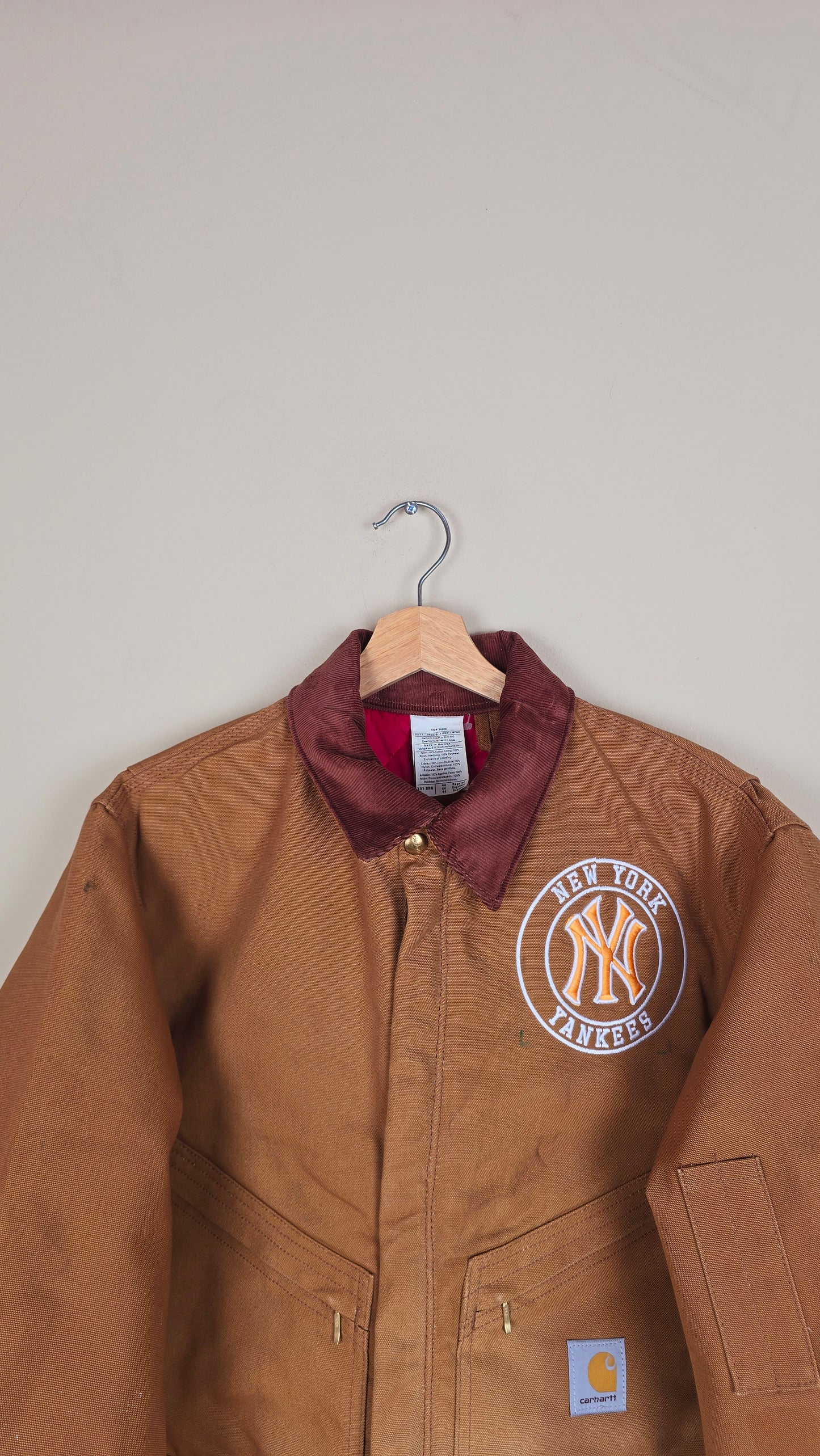 Vintage Carhartt X NY Yankees Cropped Jacket | Brown | Size M | 162
