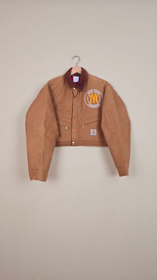 Vintage Carhartt X NY Yankees Cropped Jacket | Brown | Size M | 163