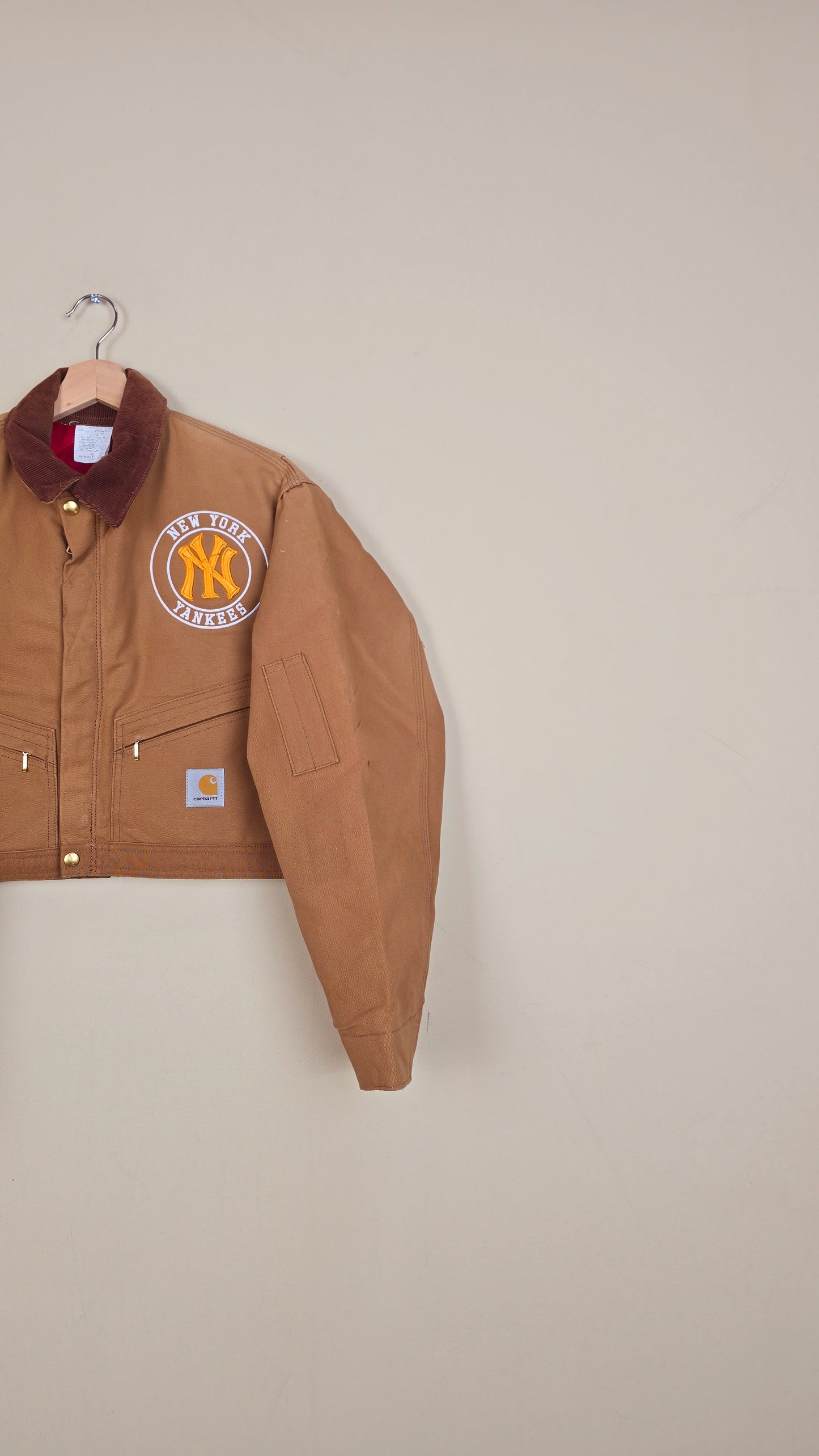 Vintage Carhartt X NY Yankees Cropped Jacket | Brown | Size M | 163