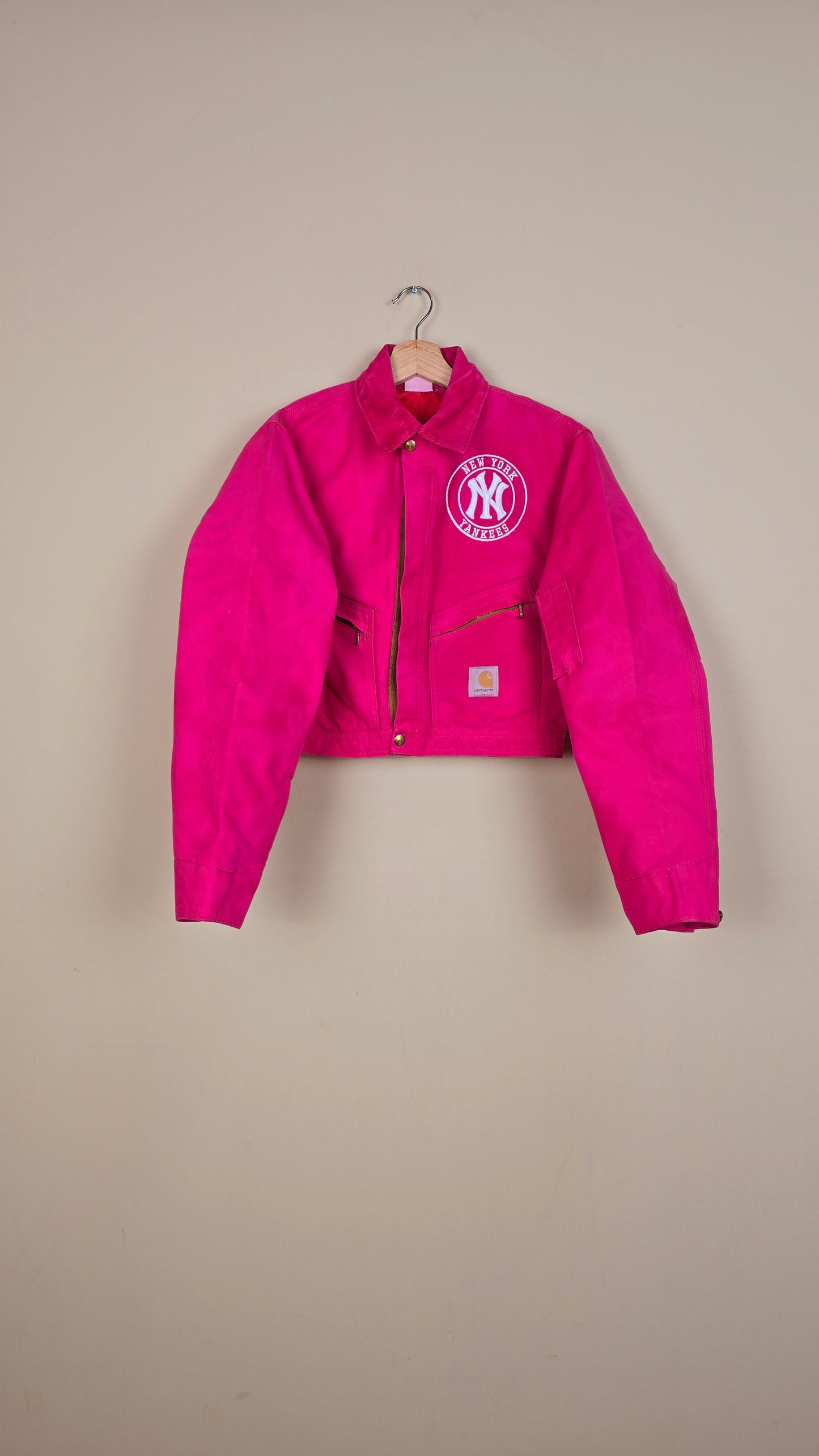 Vintage Carhartt X NY Yankees Cropped Jacket | Pink | Size S | 164