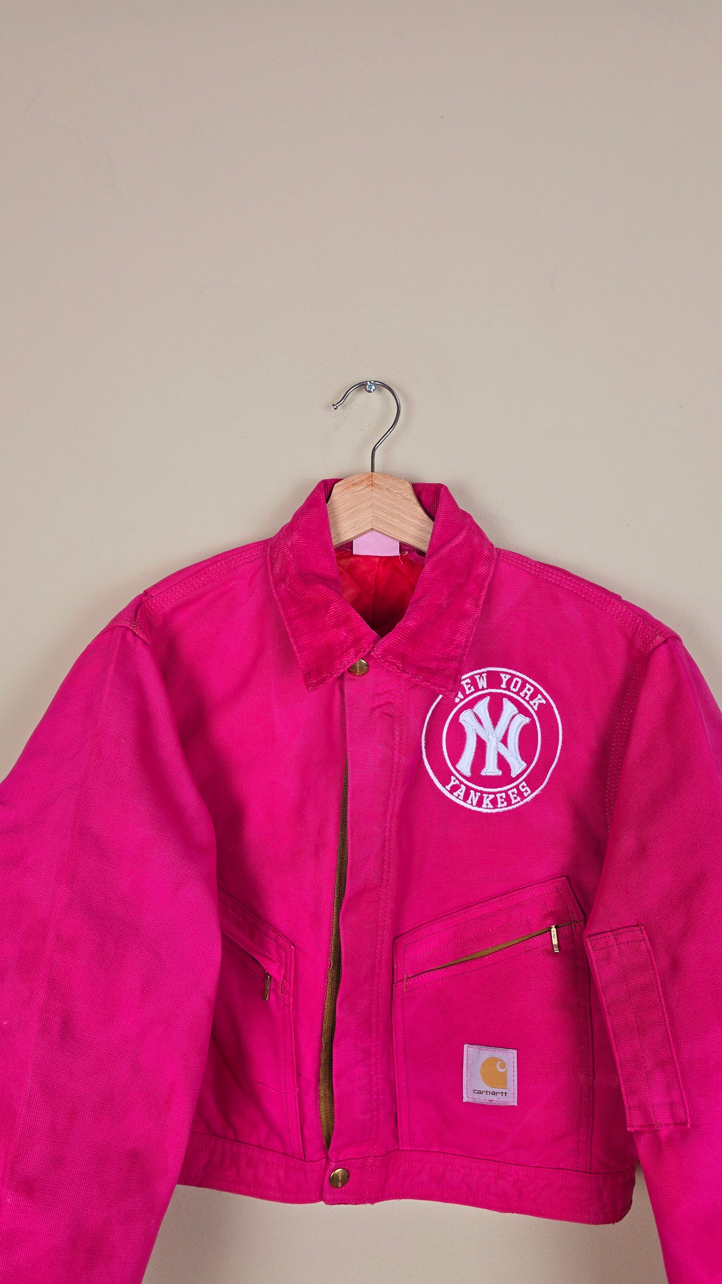 Vintage Carhartt X NY Yankees Cropped Jacket | Pink | Size S | 164