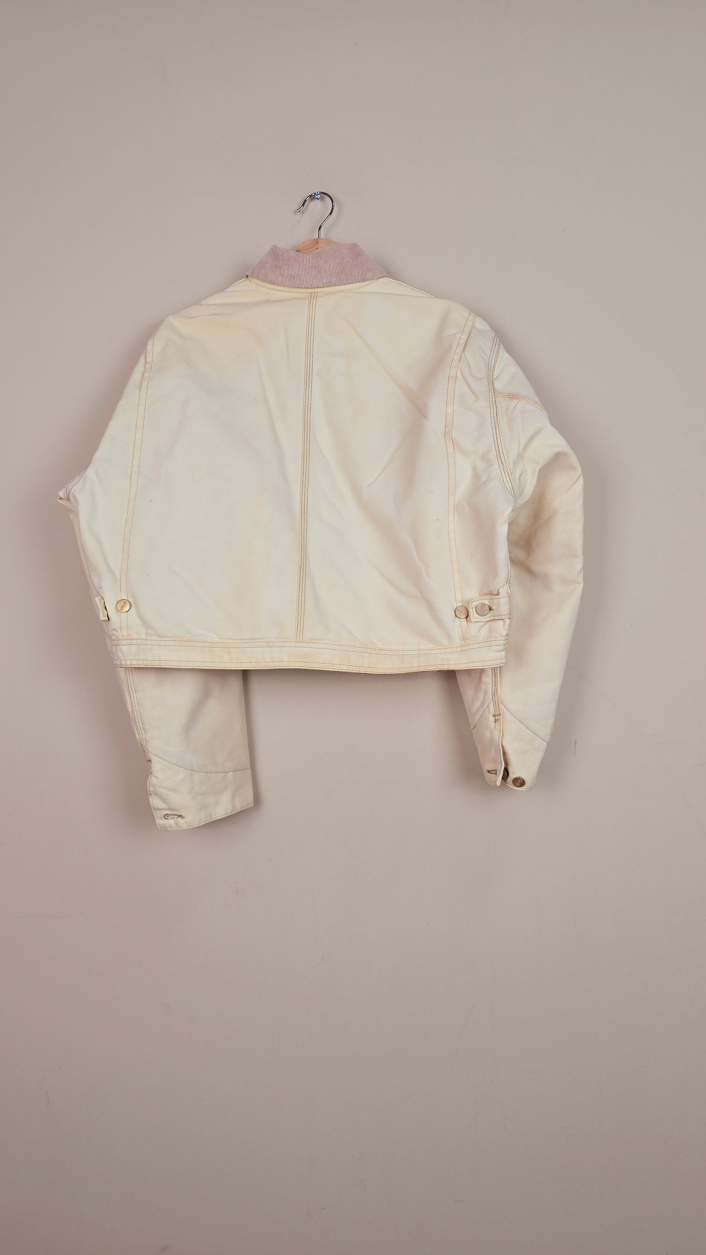 Vintage Carhartt X NY Yankees Cropped Jacket | Beige | Size L | 165