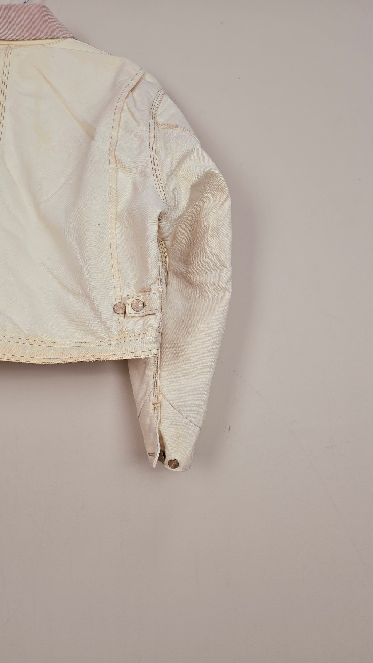 Vintage Carhartt X NY Yankees Cropped Jacket | Beige | Size L | 165