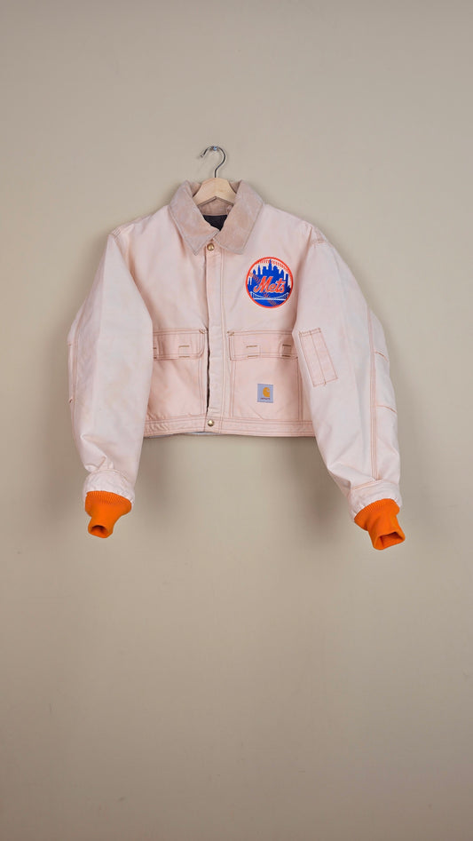 Vintage Carhartt X NY METS Cropped Jacket | Beige | Size L | 166