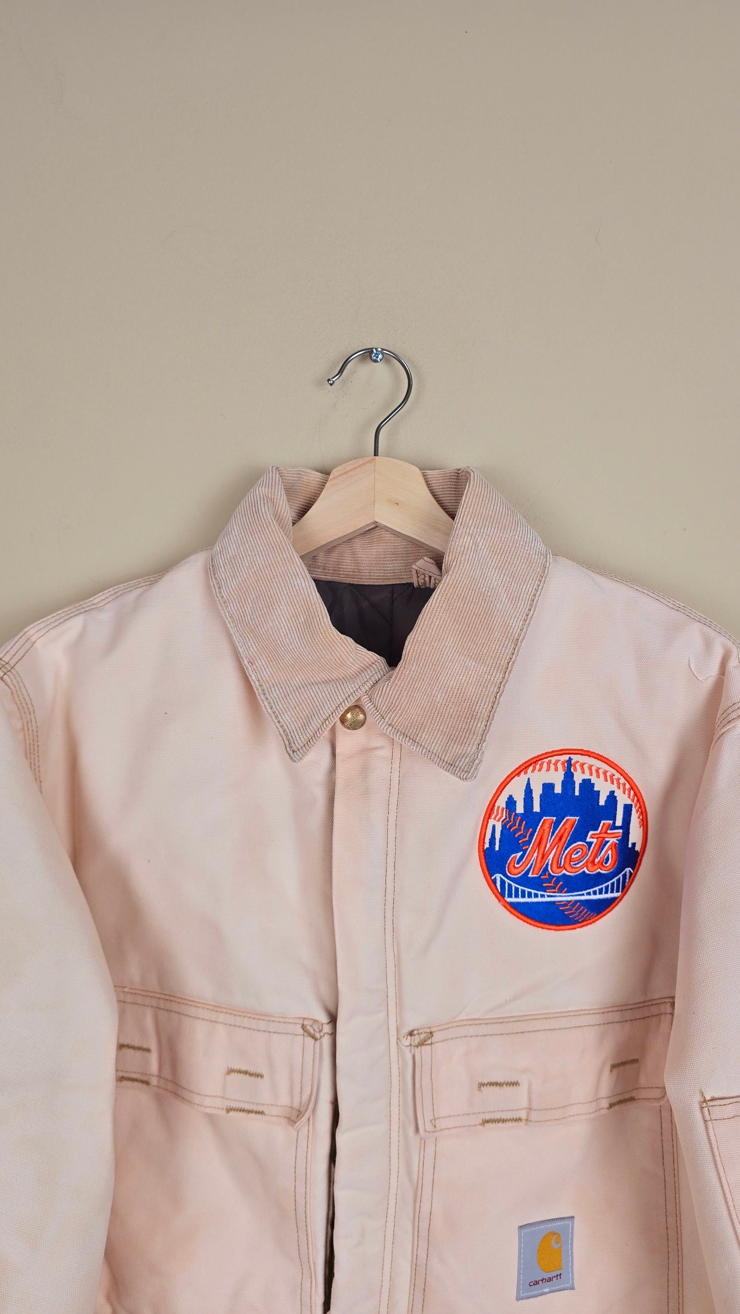 Vintage Carhartt X NY METS Cropped Jacket | Beige | Size L | 166