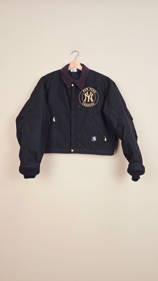 Vintage Carhartt X NY Yankees Cropped Jacket | Black | Size M/L | 176